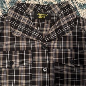 Plaid Button-Down Shirt for Women